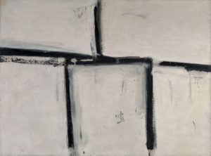 Franz Kline, Painting No. 11, 1951, American, 1910–1962, oil on canvas, 61 × 821/4 in. (155 × 208.9 cm). Seattle Art Museum, Gift of the Friday Foundation in honor of Richard E. Lang and Jane Lang Davis, 2020.14.12. Photo by Spike Mafford / Zocalo Studios. Courtesy of Friday Foundation. © 2021 The Franz Kline Estate / Artists Rights Society (ARS), New York